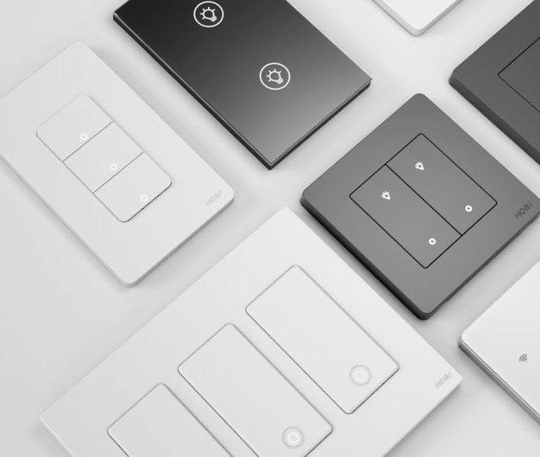 MOES multi-gang Zigbee and WiFi compatible Smart Wall Switches for home automation in various colors and styles.