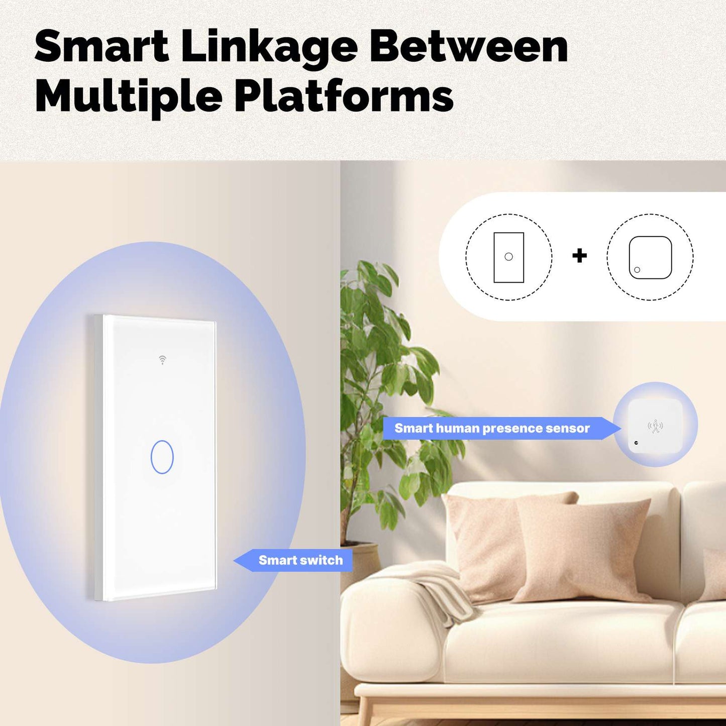 Matter WiFi Smart Light Switch Glass Panel Neutral Wire Required US Standard