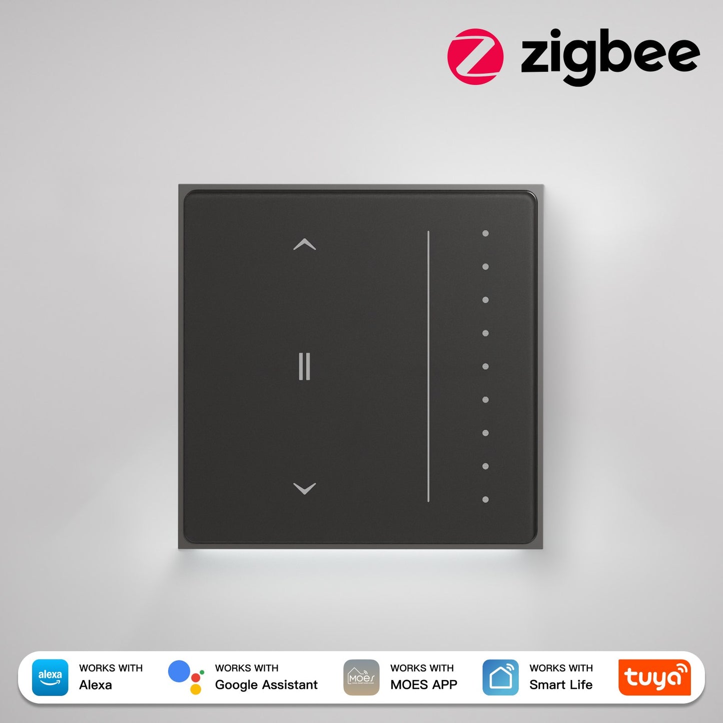 Star Feather Series Zigbee Smart Curtain Switch Anti-Glare Touch Panel Flowing Backlight