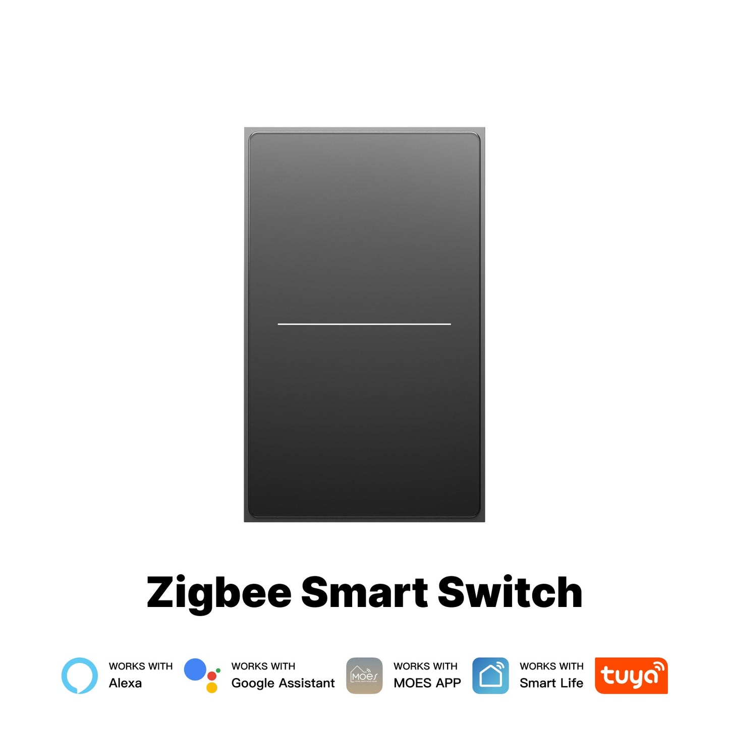 Interruptor inteligente ZigBee Star Feather Series con botón pulsador y escena de luz neutra, 2 en 1, versión estadounidense