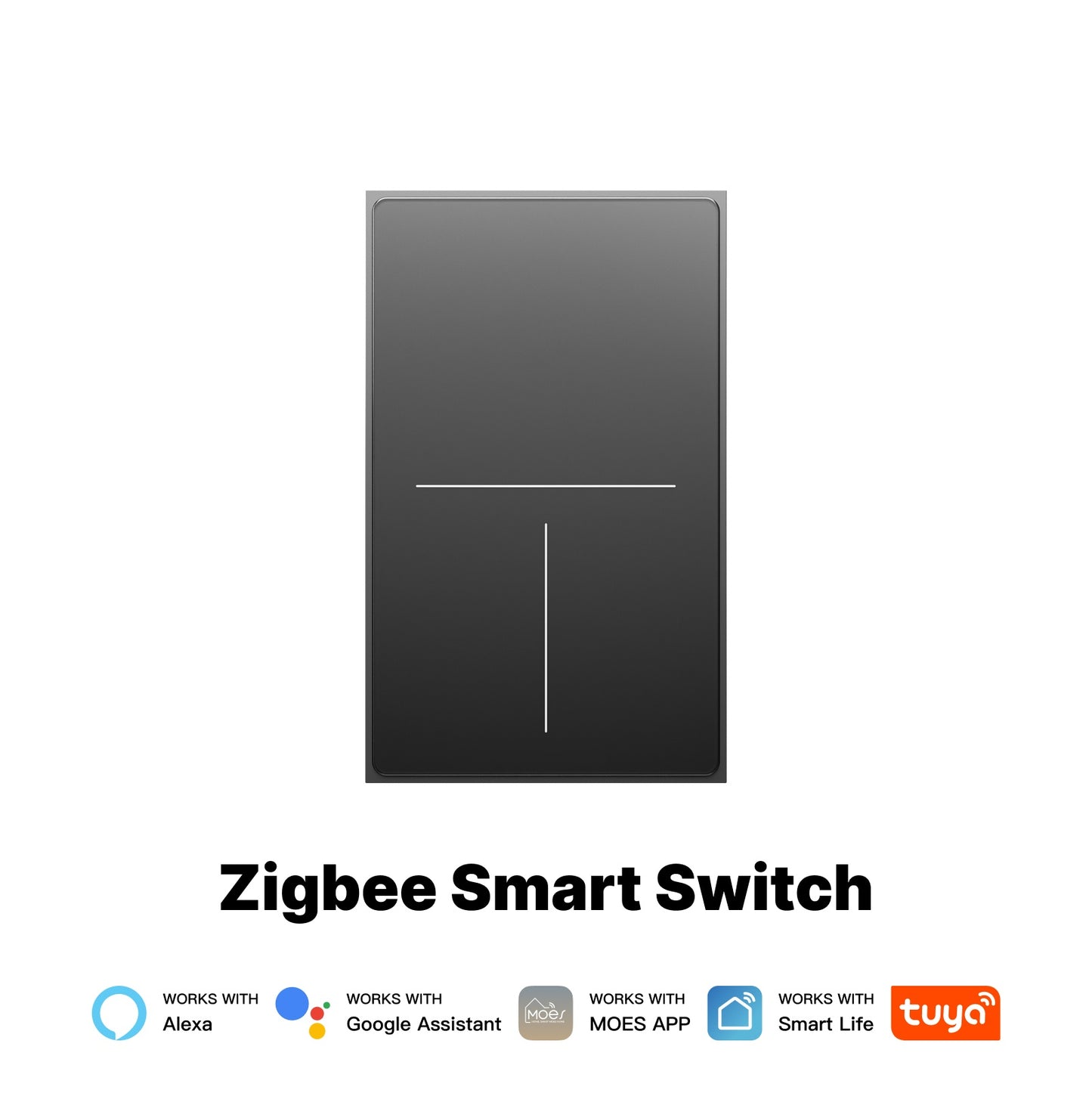 Interruptor inteligente ZigBee Star Feather Series con botón pulsador y escena de luz neutra, 2 en 1, versión estadounidense