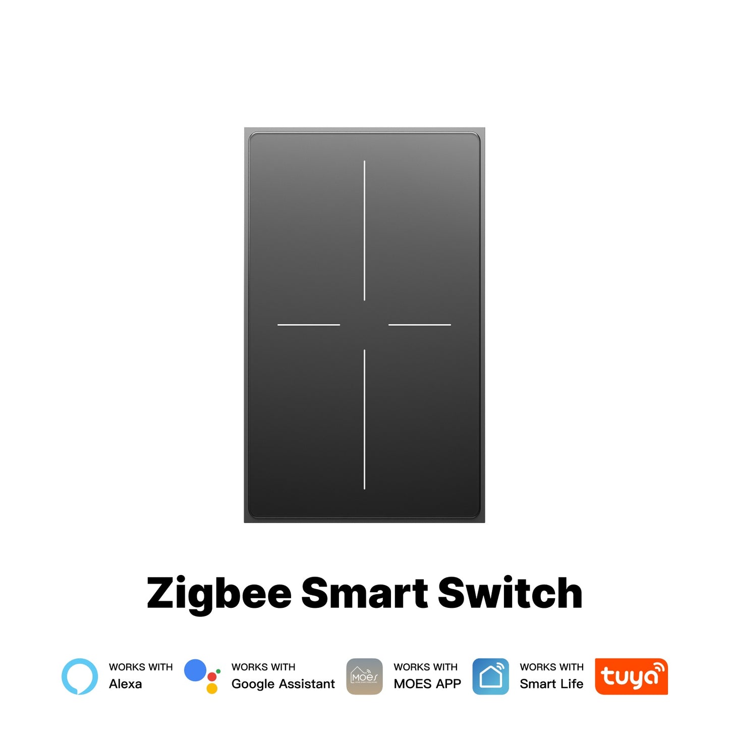 Interruptor inteligente ZigBee Star Feather Series con botón pulsador y escena de luz neutra, 2 en 1, versión estadounidense
