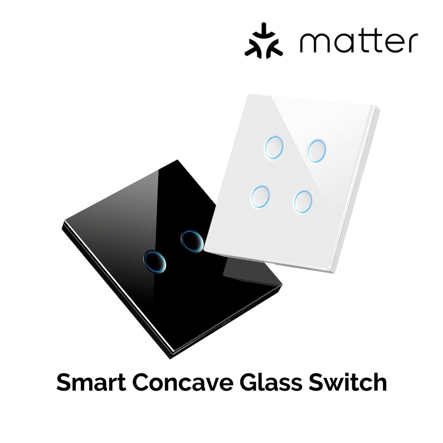 Smart Matter WiFi  Light Switch Concave Glass Panel Neutral Wire Required EU Version