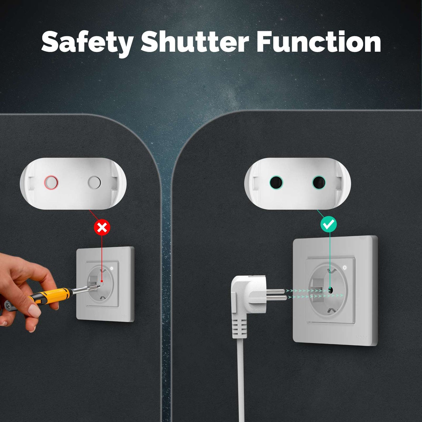 Star Ring ZigBee Smart Socket EU Wall Embedded Outlet Energy Monitor