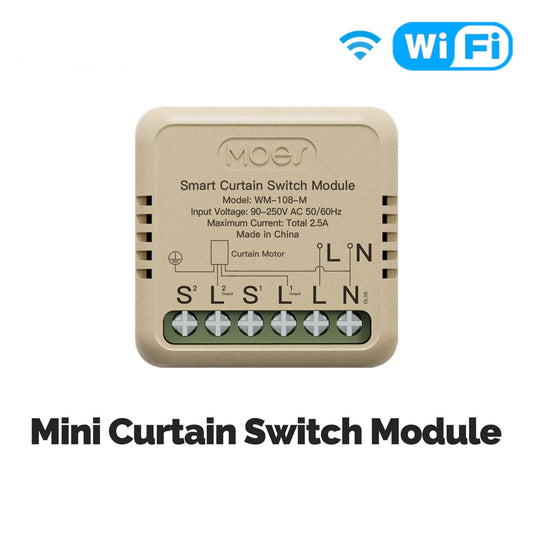 Módulo interruptor de cortina inteligente WiFi, minidiseño, aplicación de control remoto