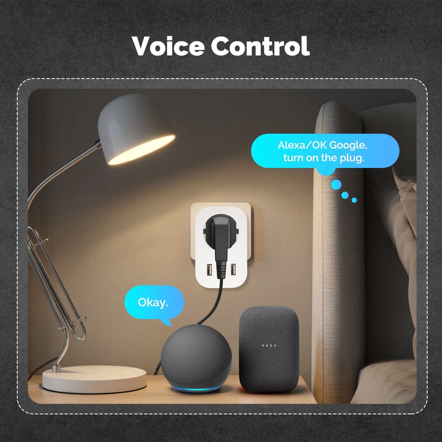 WiFi Smart Plug 16A EU Socket Outlet 2USB 1Type-C Fast Charging Power Electricity Monitor