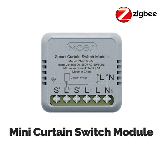 Módulo interruptor de cortina inteligente ZigBee con diseño mini y control remoto por aplicación