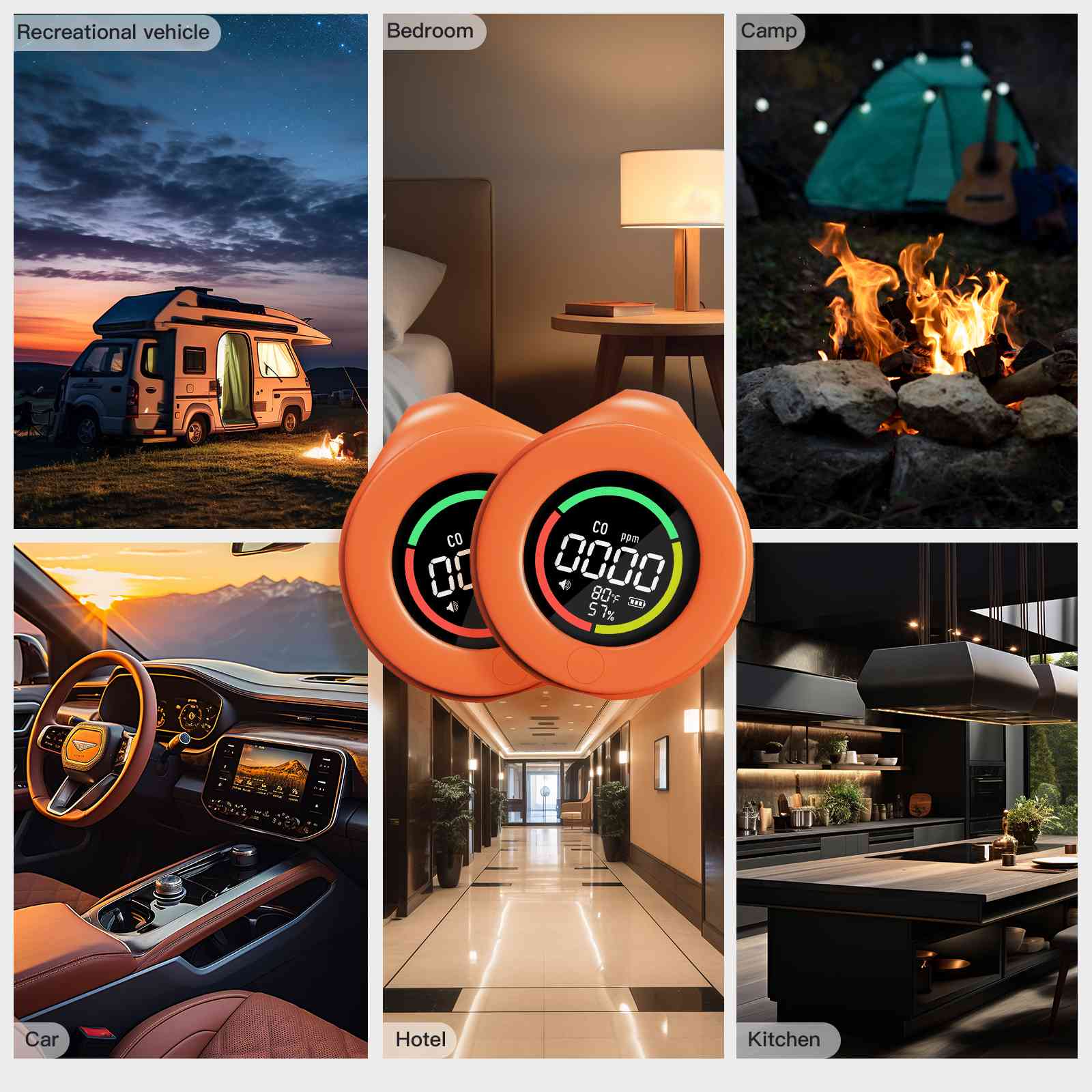 Mini Carbon Monoxide Detector Portable Temp/Humi/CO Meter - MOES