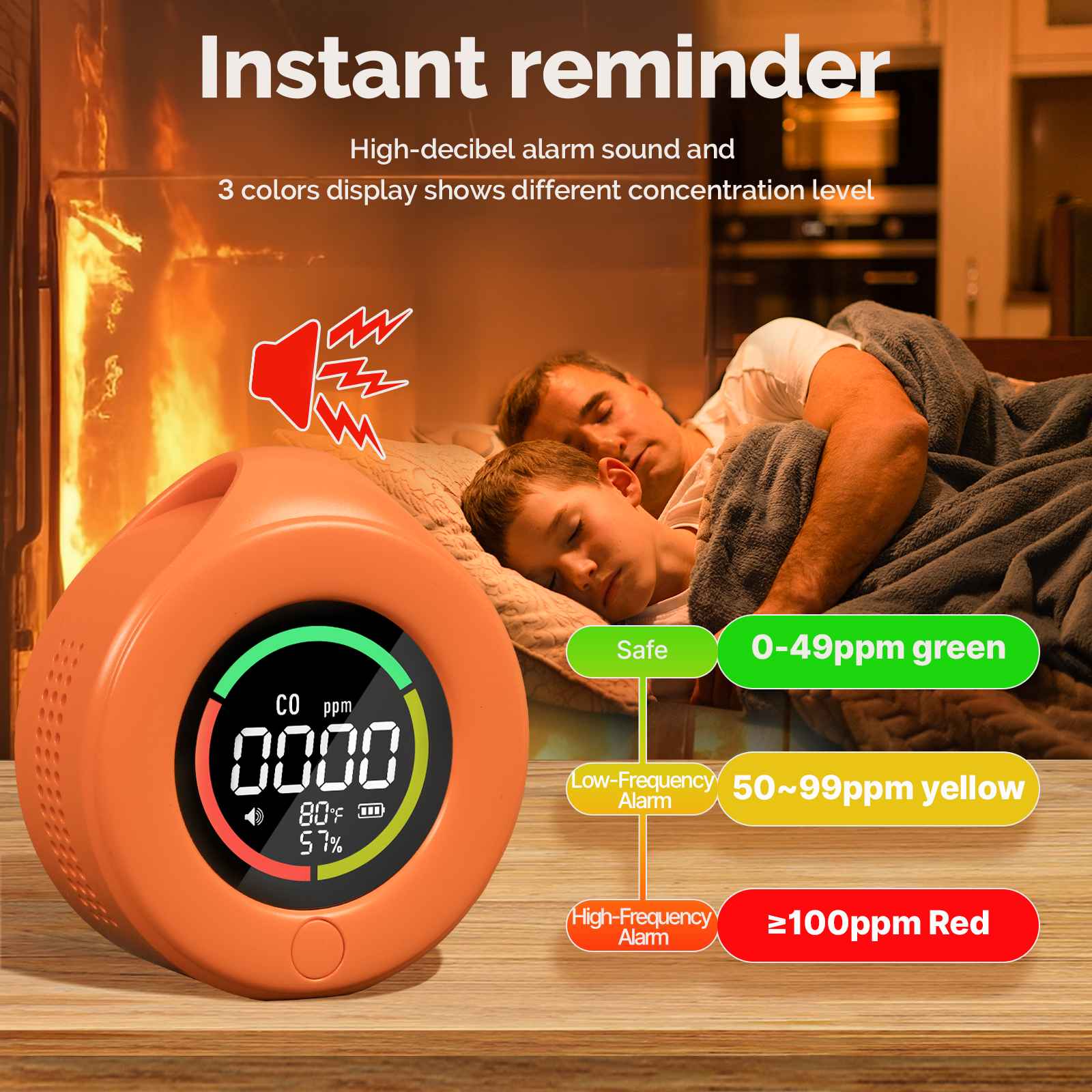 Mini Carbon Monoxide Detector Portable Temp/Humi/CO Meter - MOES