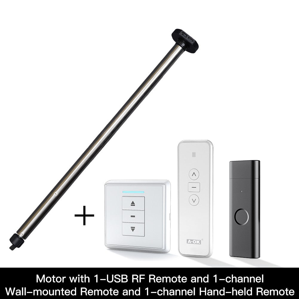 Rechargeable Tubular Roller Blind Motor RF433 Remote Control - MOES
