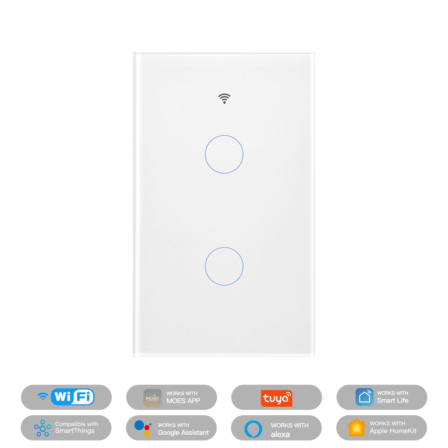 Matter WiFi Smart Light Switch Glass Panel Neutral Wire Required US Standard