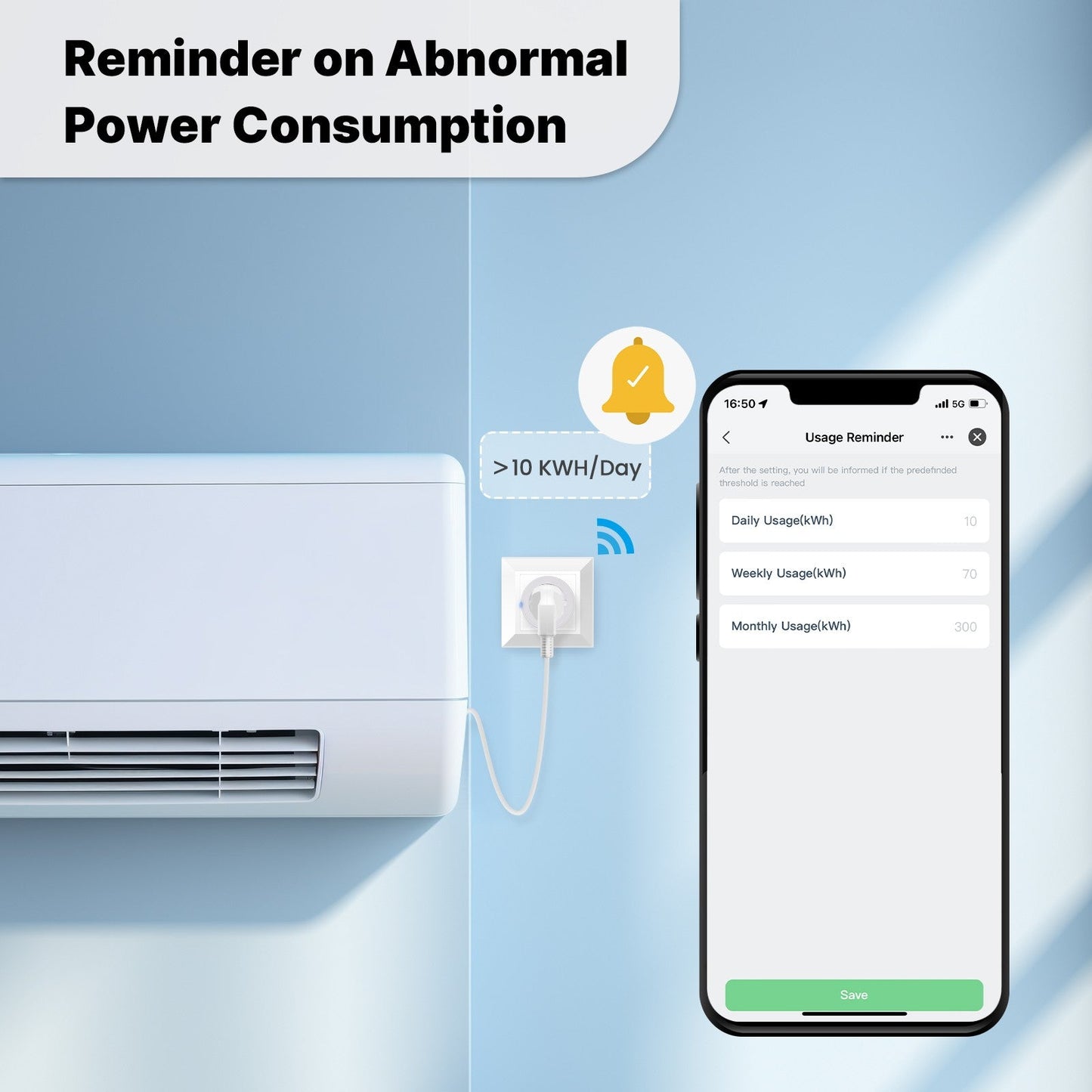 Smart Plug Matter WiFi Socket 16A Outlet Power Monitor EU Version