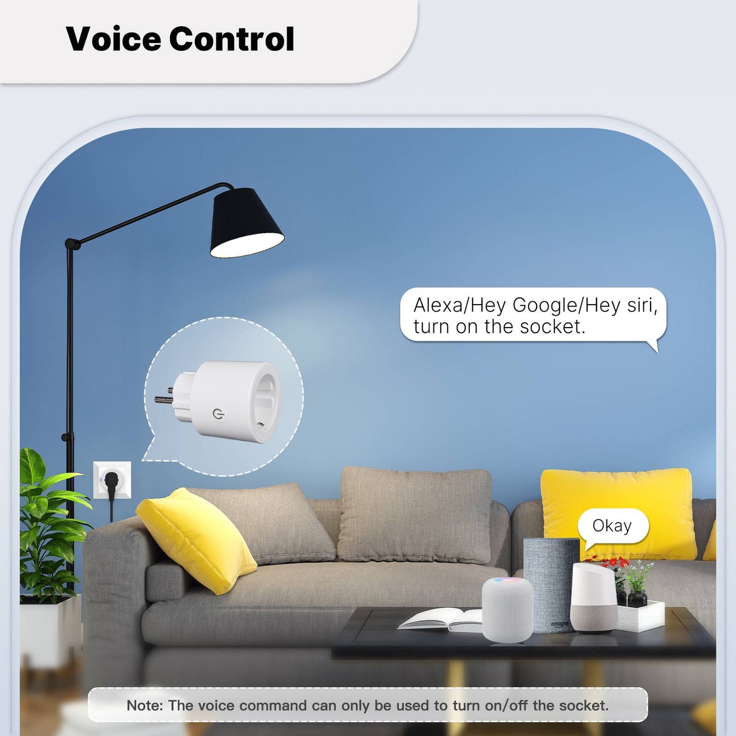 Smart Plug Matter WiFi Socket 16A Outlet Power Monitor EU Version