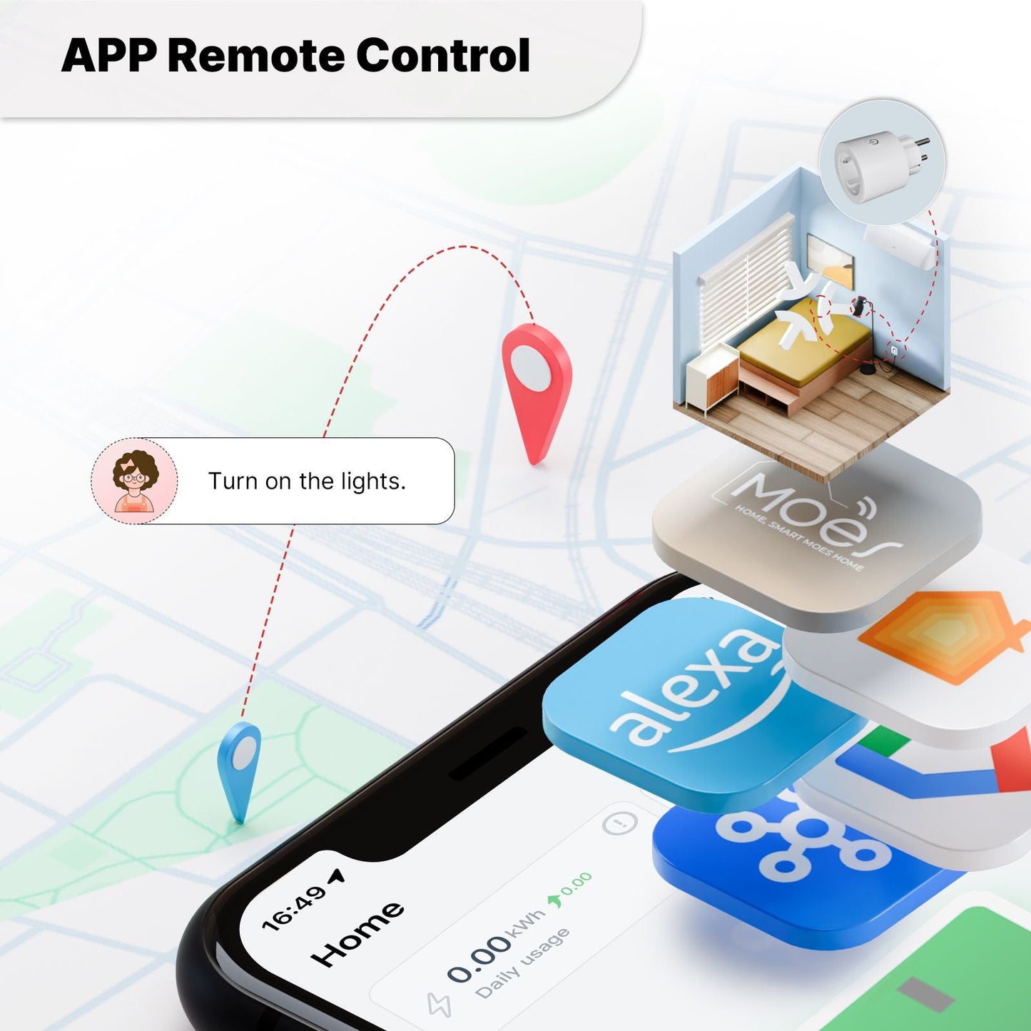Smart Plug Matter WiFi Socket 16A Outlet Power Monitor EU Version