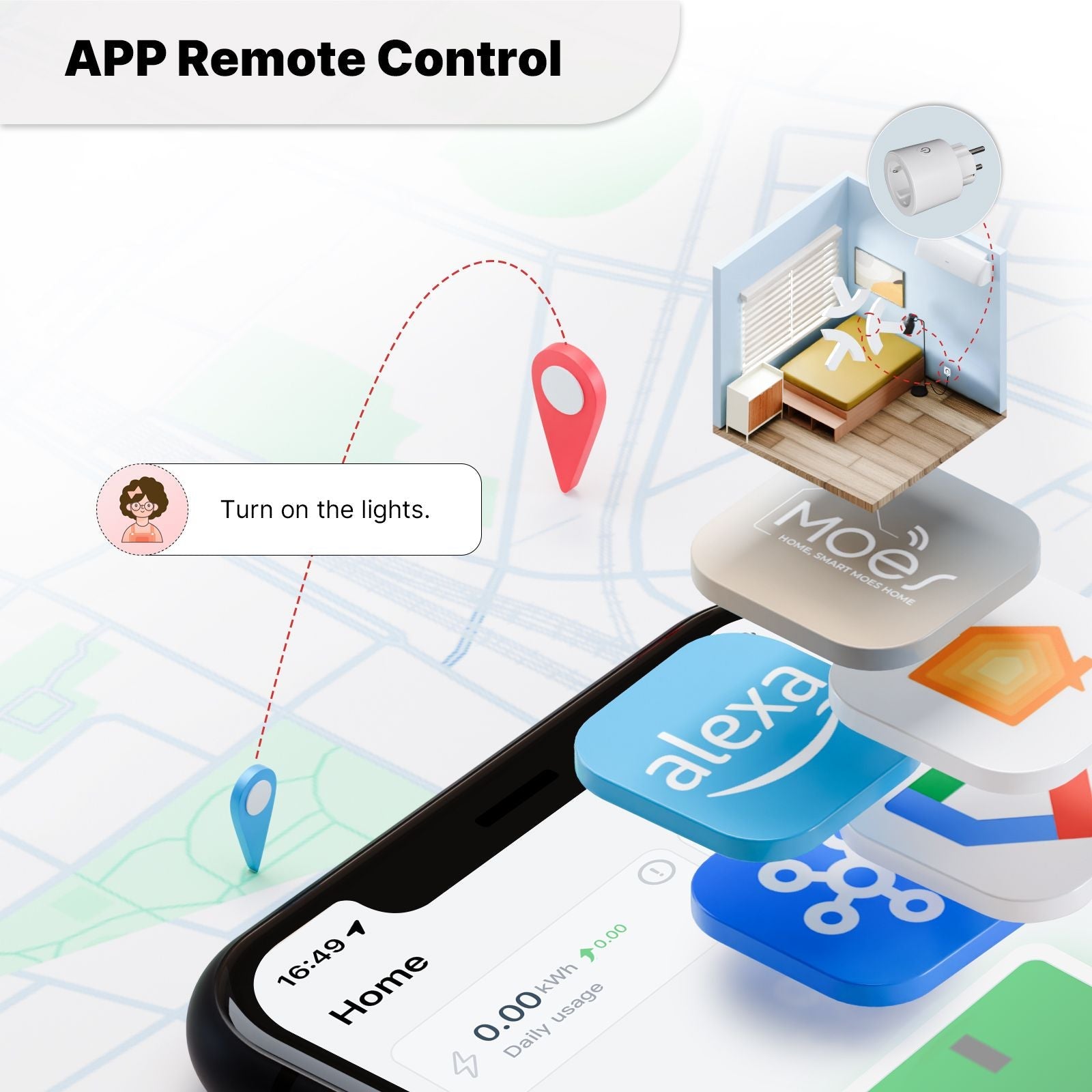 Smart Plug Matter WiFi Socket 16A Outlet Power Monitor EU Version