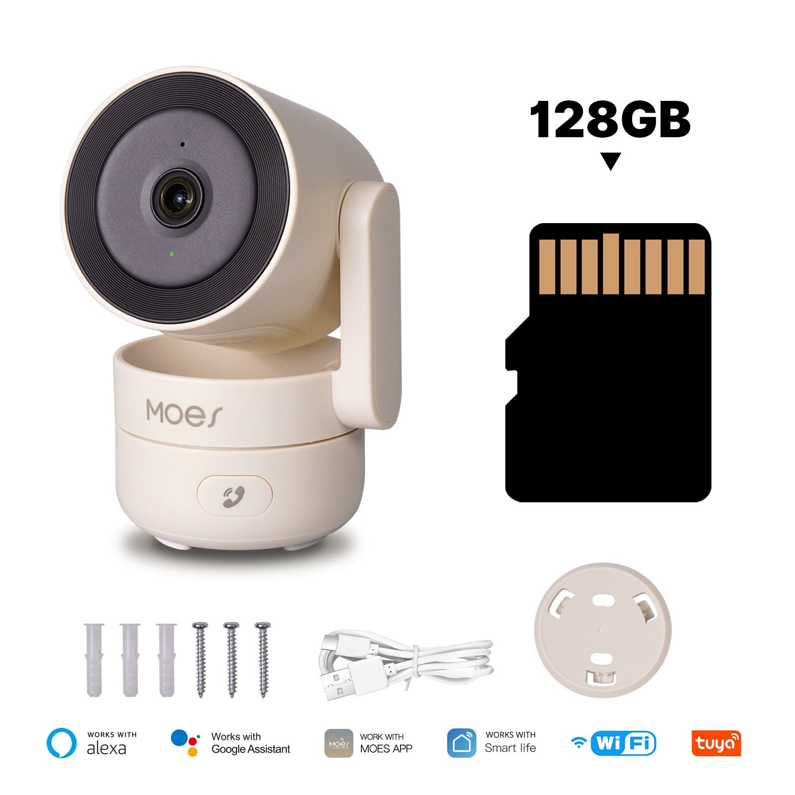 Tuya WiFi 4MP Indoor Security Camera with Night Vision and Motion Detection - MOES