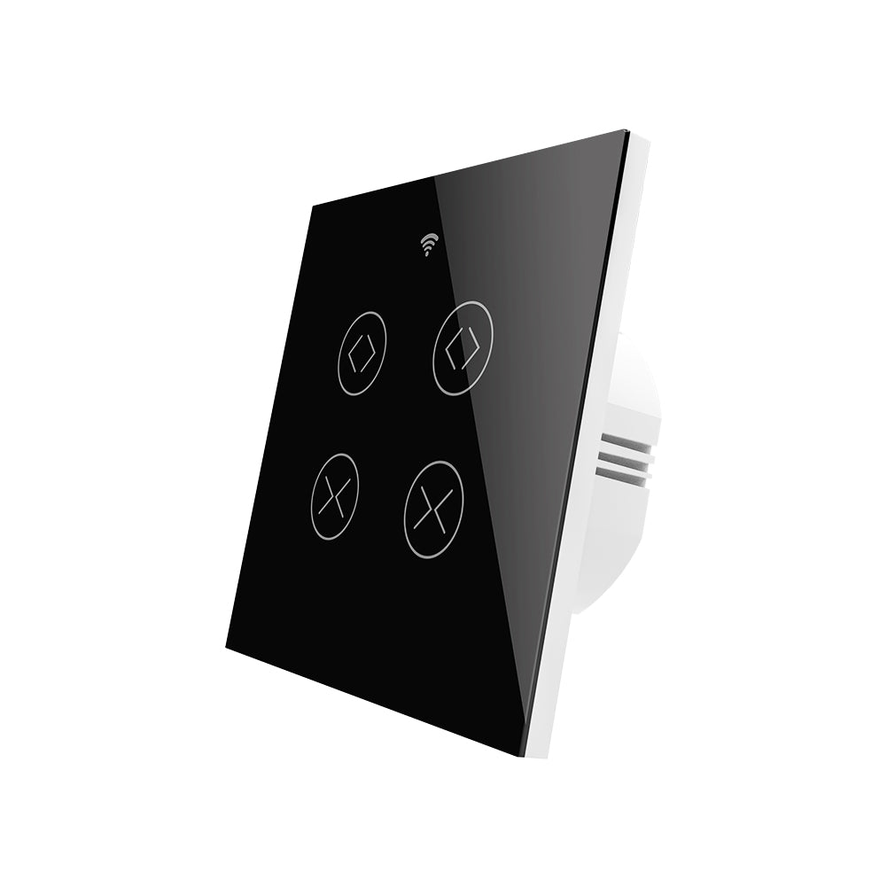 WiFi RF433 Smart 2 Gang Double Curtain Blind Touch Switch Single Pole Neutral Wire Required EU Version