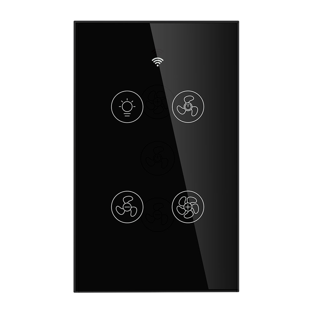 WiFi RF433 Smart Ceiling Fan Light Touch Switch Single Pole Neutral Wire Required US