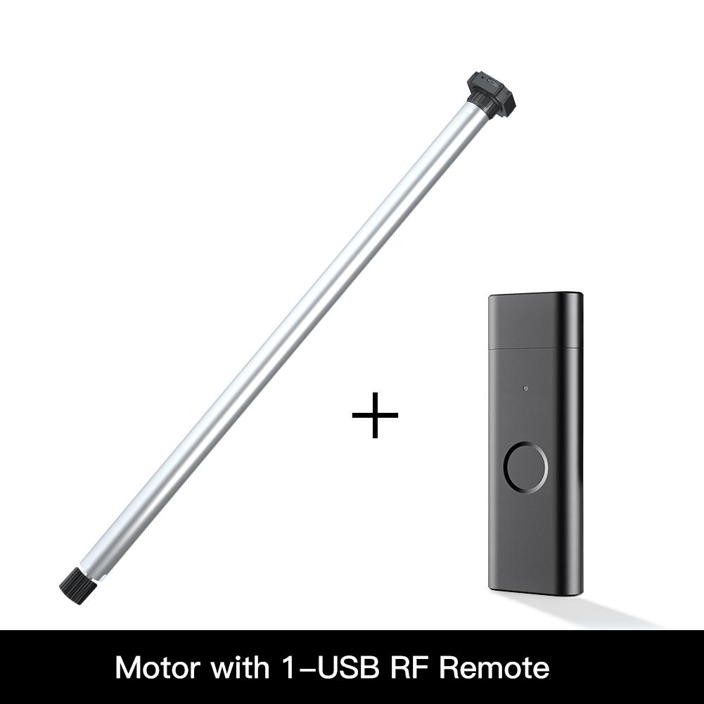 Automatic 15mm USB Rechargeable Tubular Roller Blind Motor for 17mm 25mm Tube Motorized Electric Roller Blind Shade Built-in Receiver RF433 Remote Control for 25mm Tube RF Remote Control - Moes