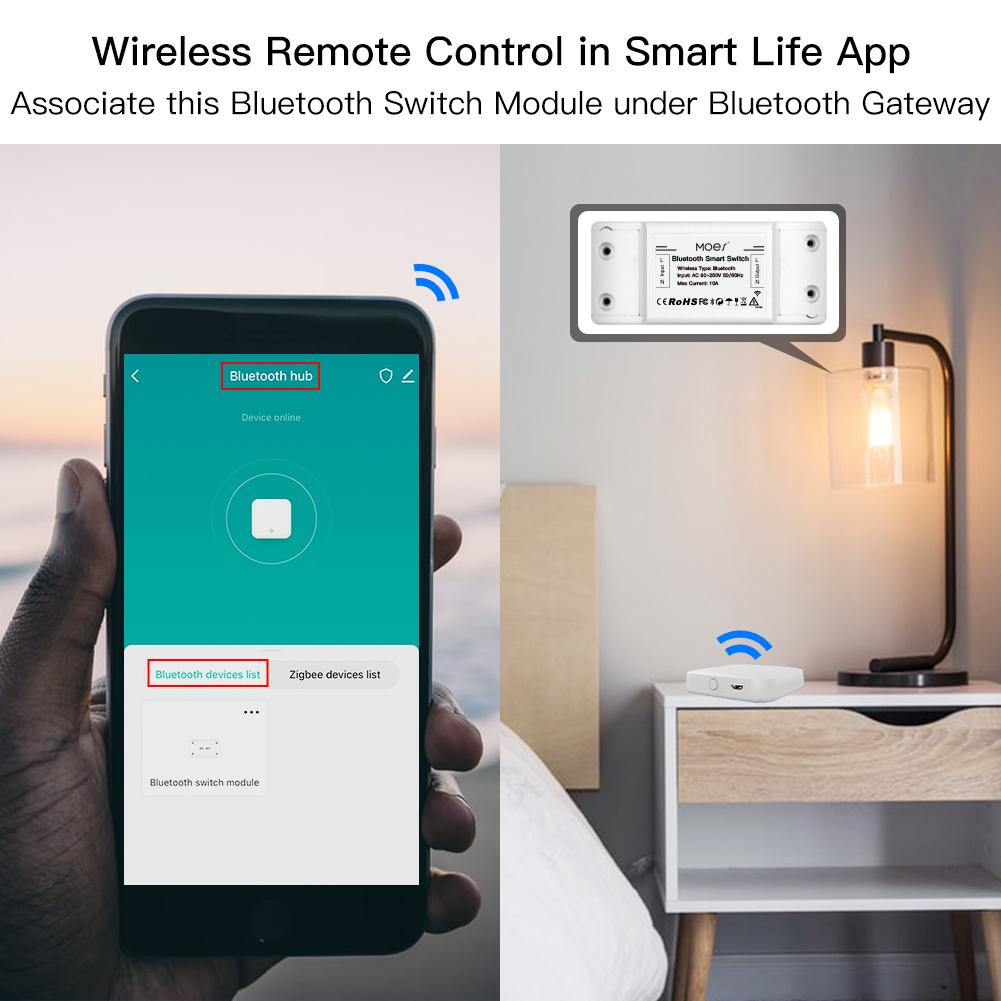 Associate this Bluetooth Switch Module under Bluetooth Gateway - Moes
