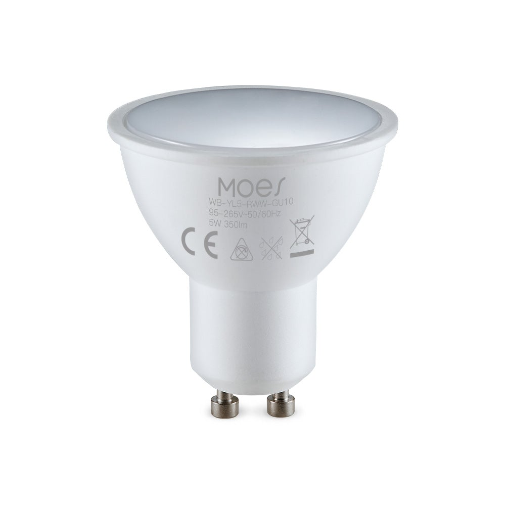 GU10 WiFi Smart LED Bulbs RGBW C+W White 5W Dimmable Lamps 220-240V - Moes