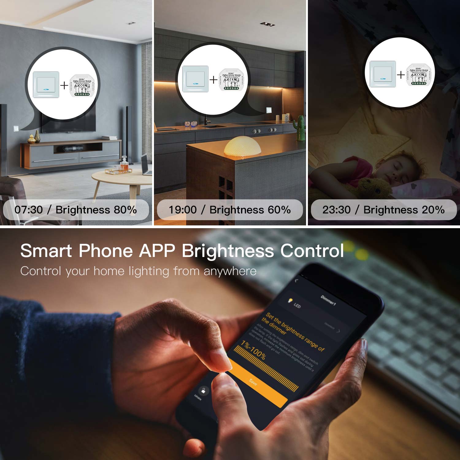 Smart Phone APP Brightness Control - Moes