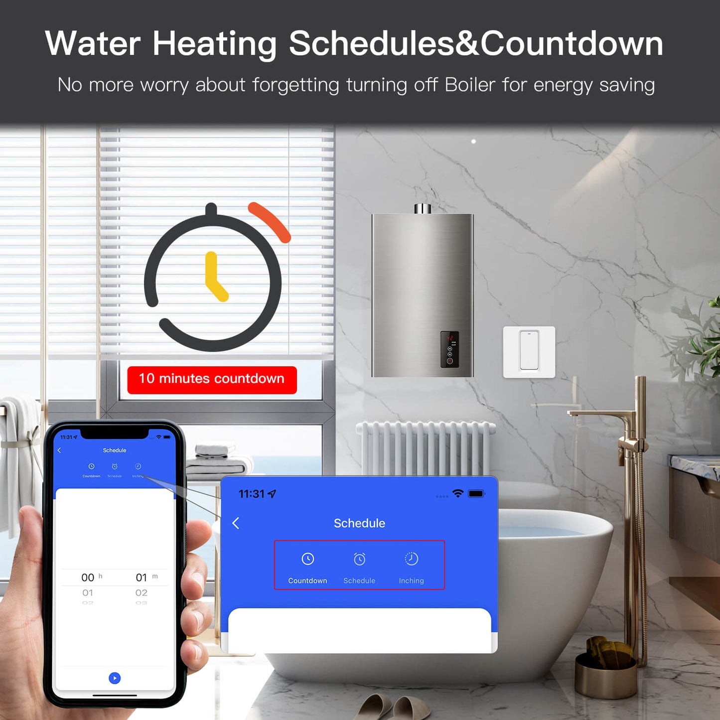 Water Heating Schedules & Countdown - MOES