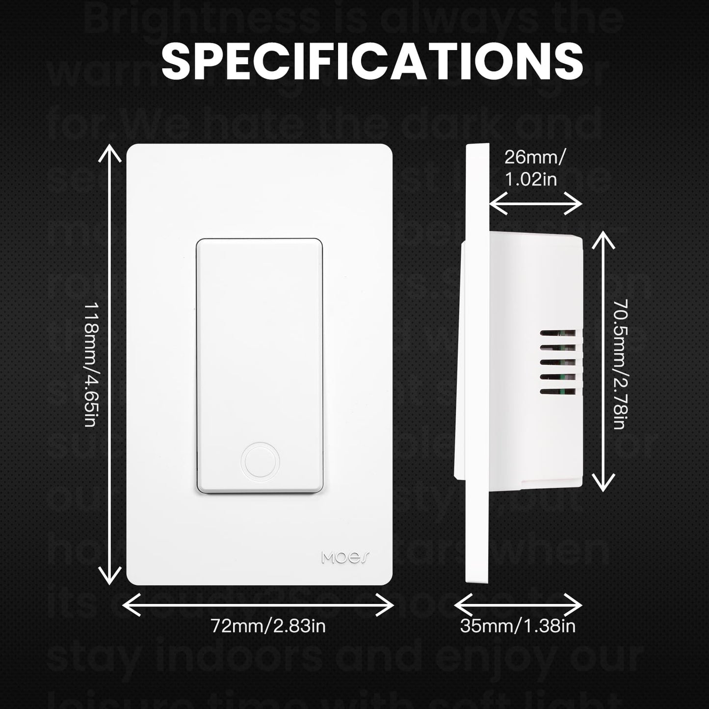 MOES Star Ring 2nd Generation Smart WiFi 3 Way/Single Pole Push Button Light Switch 1/2/3/4 Gang - MOES