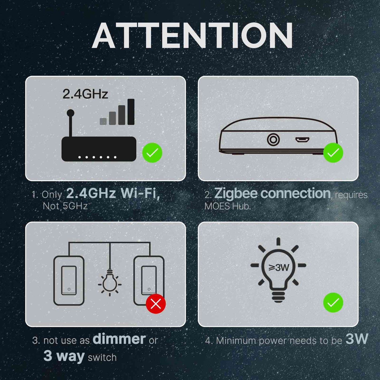 MOES Star Ring ZigBee Smart Light Switch Single Pole, No Neutral Required, No Capacitor - MOES