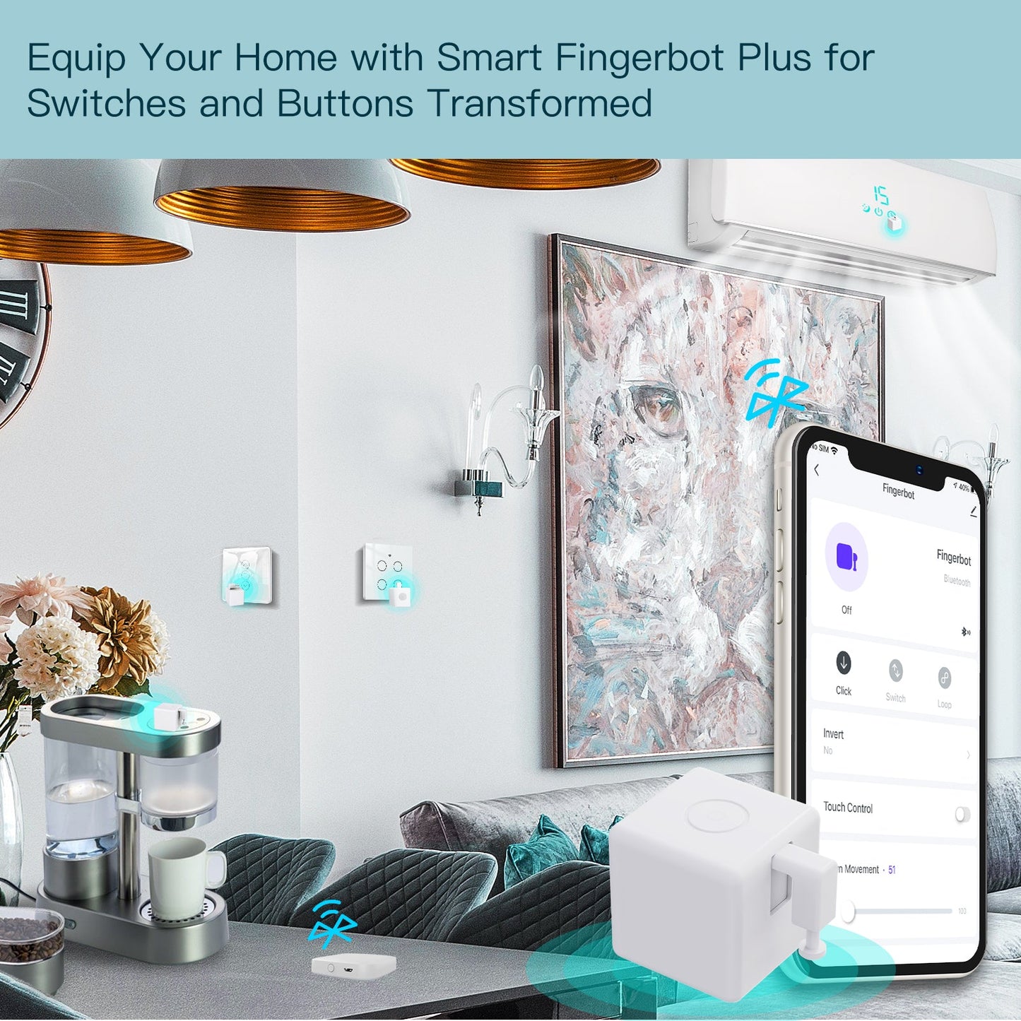 MOES Tuya Smart Fingerbot Plus Bluetooth Wireless Switch Bot Touch ON/OFF - MOES