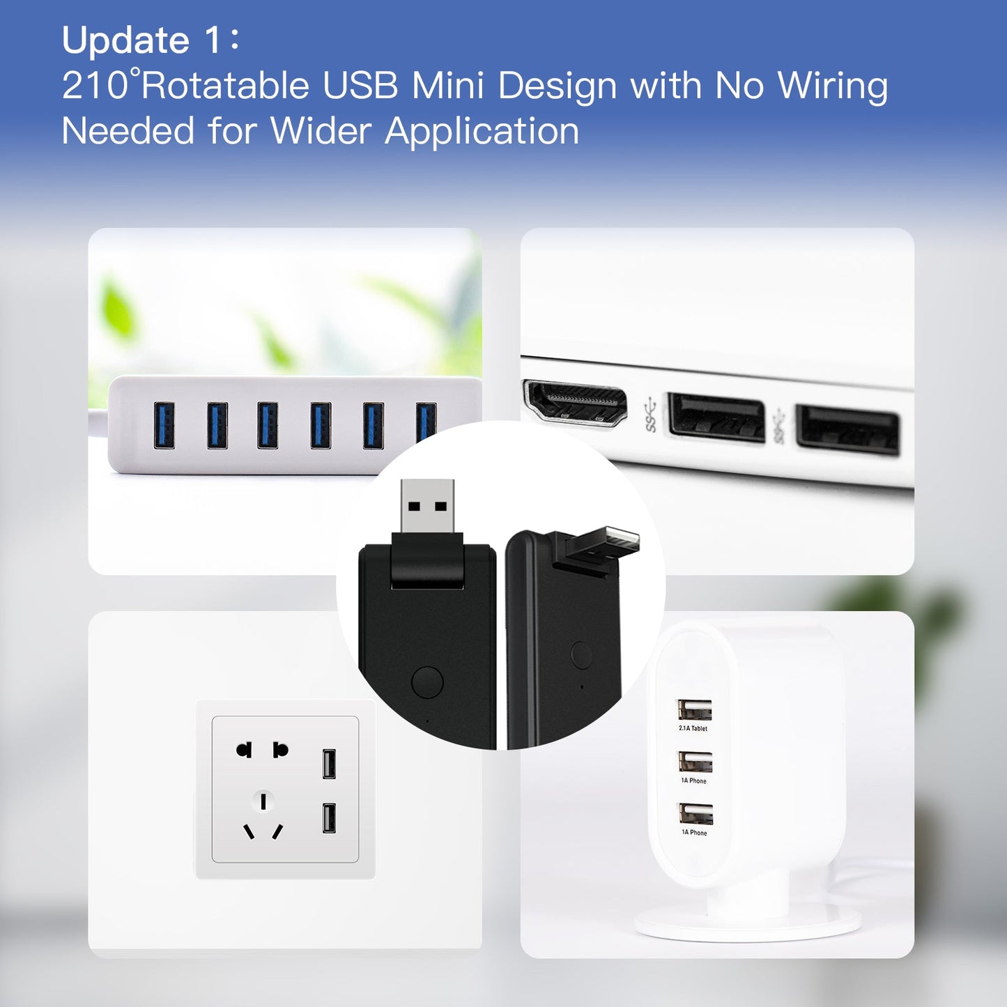 MOES Tuya Smart Infrared WiFi Remote Controller Wireless USB IR Controller 210°Rotate for IR TV Fan Switch Smart Home Automation Support Alexa Google Home - MOES