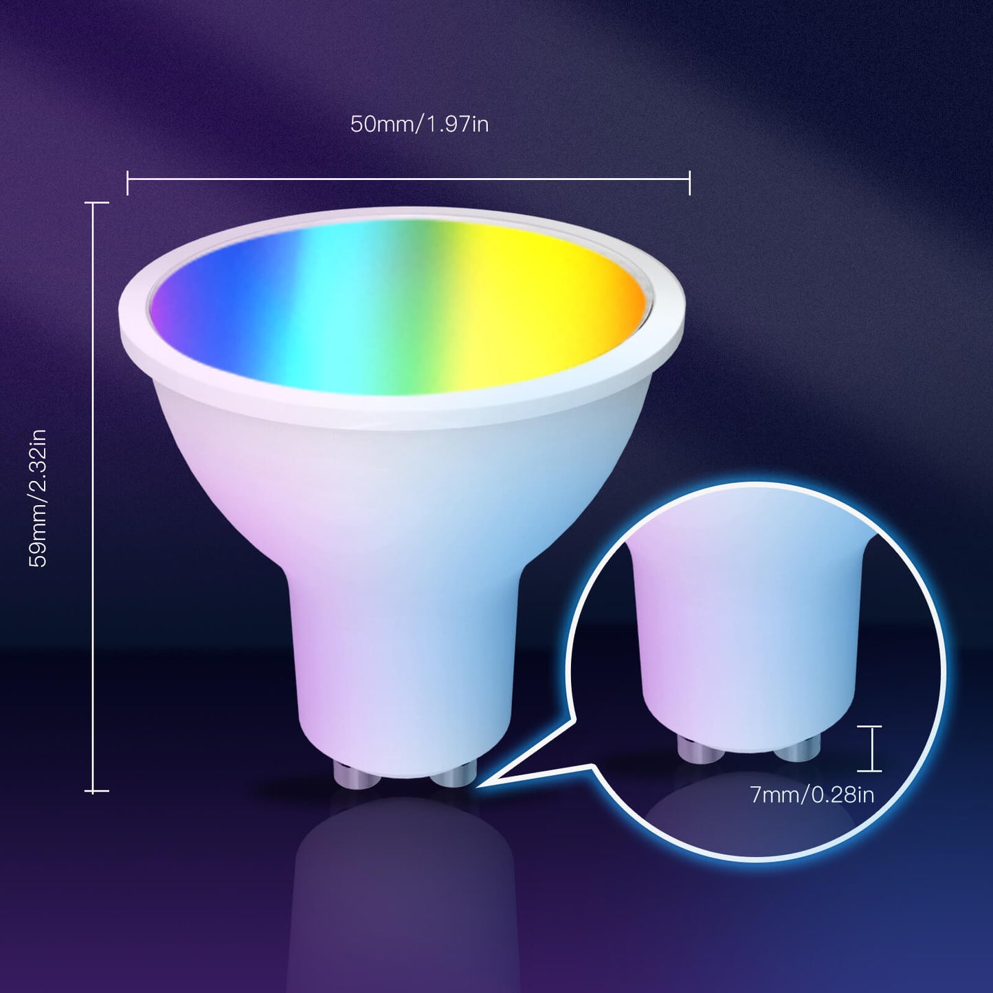 WIFI GU10 Smart Bulb size - MOES