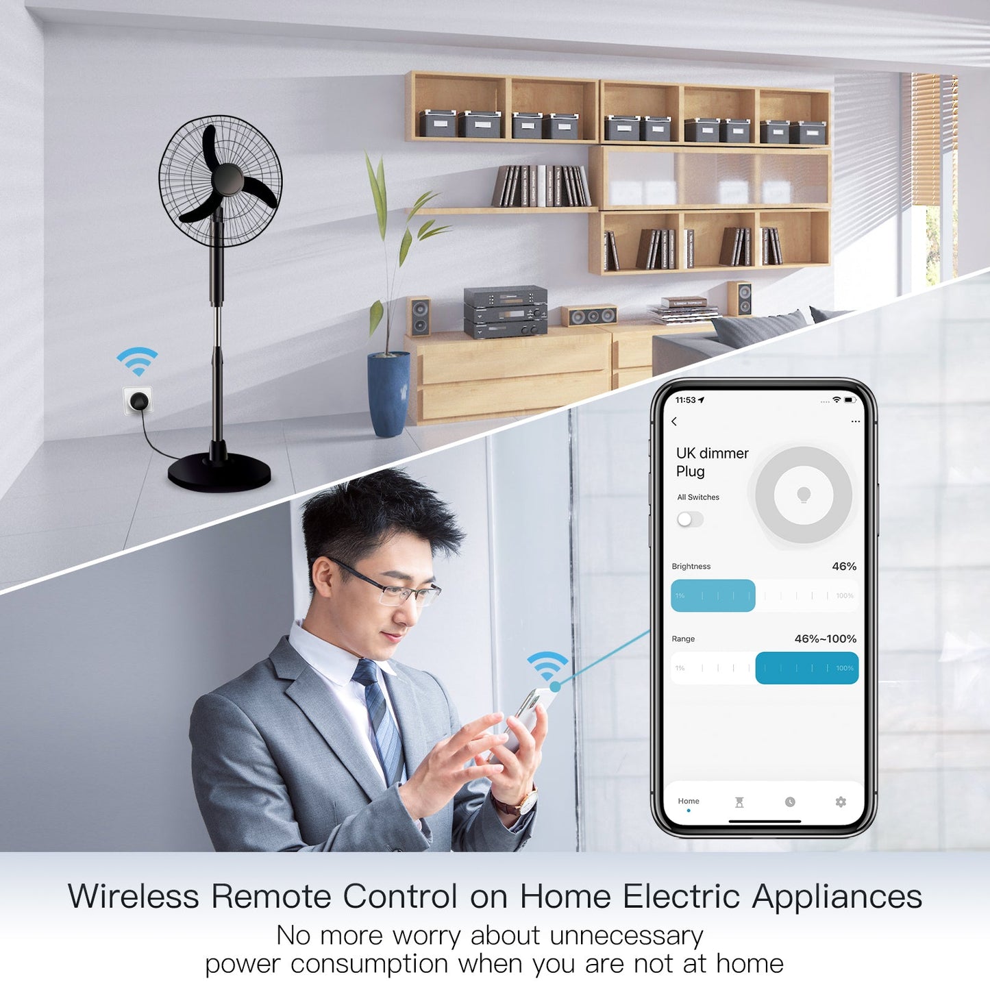 MOES WiFi Smart Power Dimmer Plug Brightness Adjust Timer Socket UK - MOES