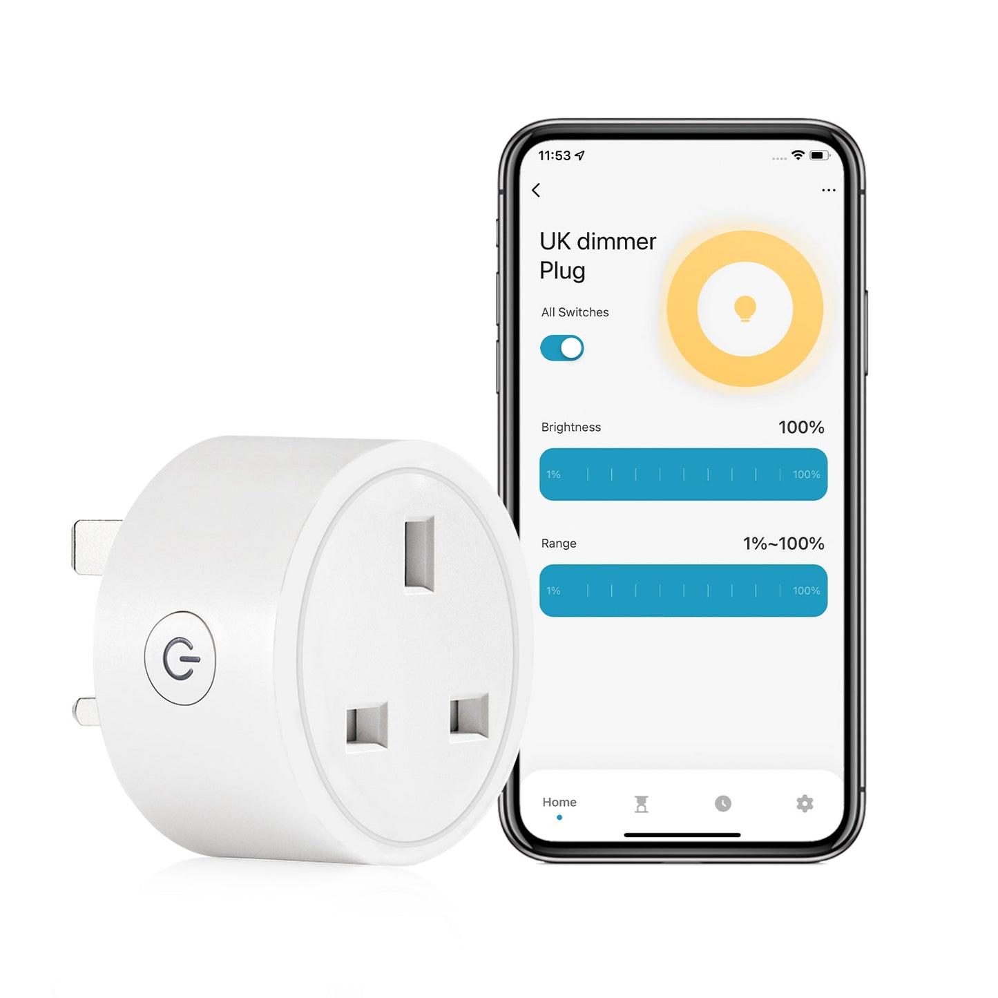 MOES WiFi Smart Power Dimmer Plug Brightness Adjust Timer Socket UK - MOES