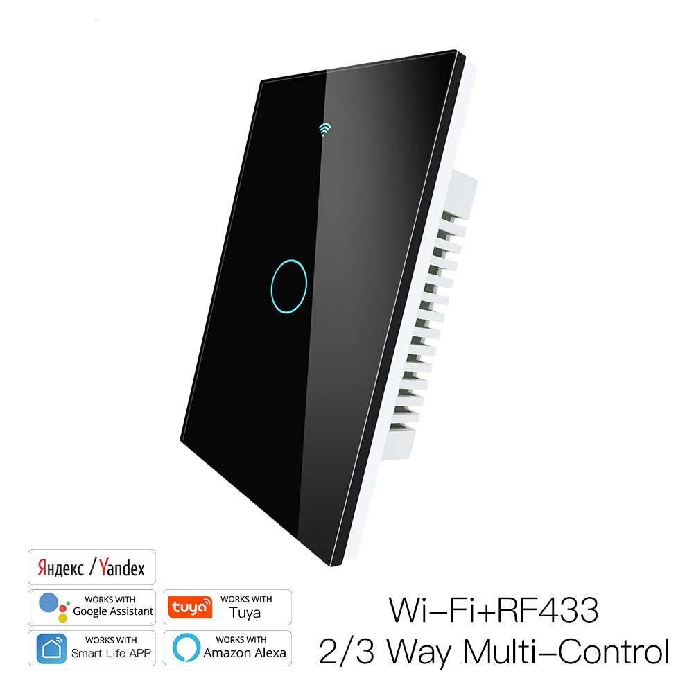 New Smart Glass Panel Switch Smart Life/Tuya App Multi-Control Association, Voice Control with Alexa,Google Home,1/2/3/4 Gang - Moes