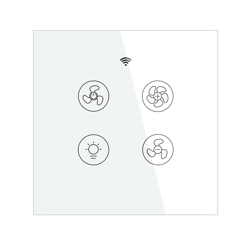 New Updated Version WiFi RF Smart Ceiling Fan Light 2/3 Way Muilti-Control Association White EU - Moes
