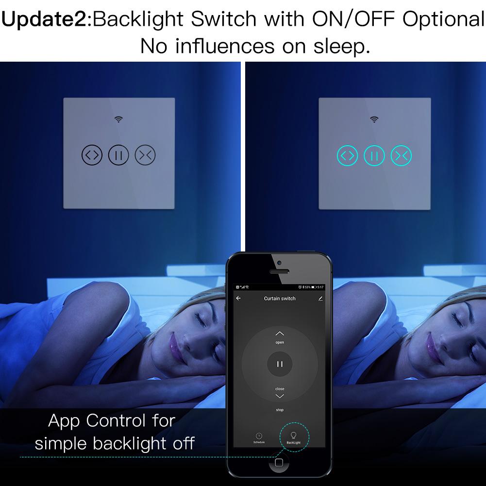 RF WiFi Smart Touch Curtain Blinds Roller Shutter Switch EU - Moes