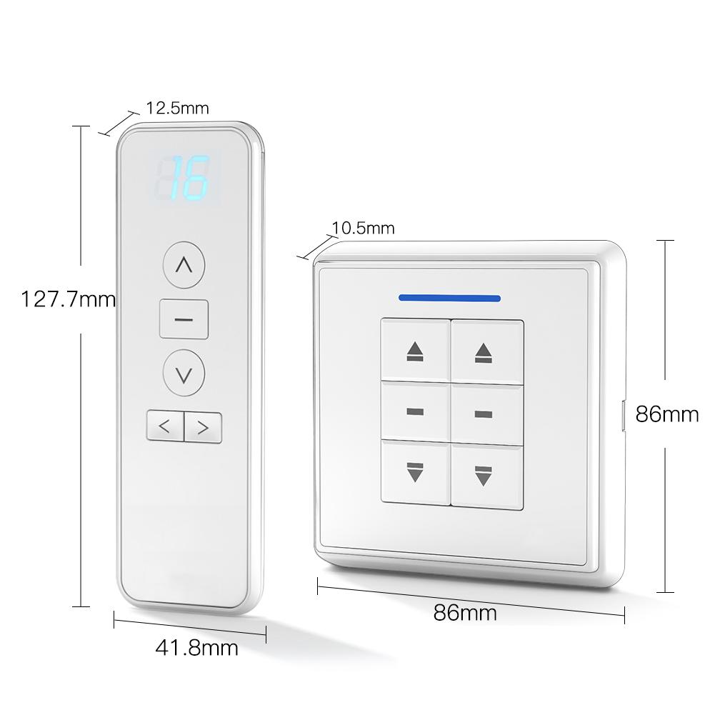 RF433 Remote Emitter For Controlling WiFi ZigBee Curtain Motor Hand-held Wall-Mounted Transmitter Multiple Channels Optional - Moes