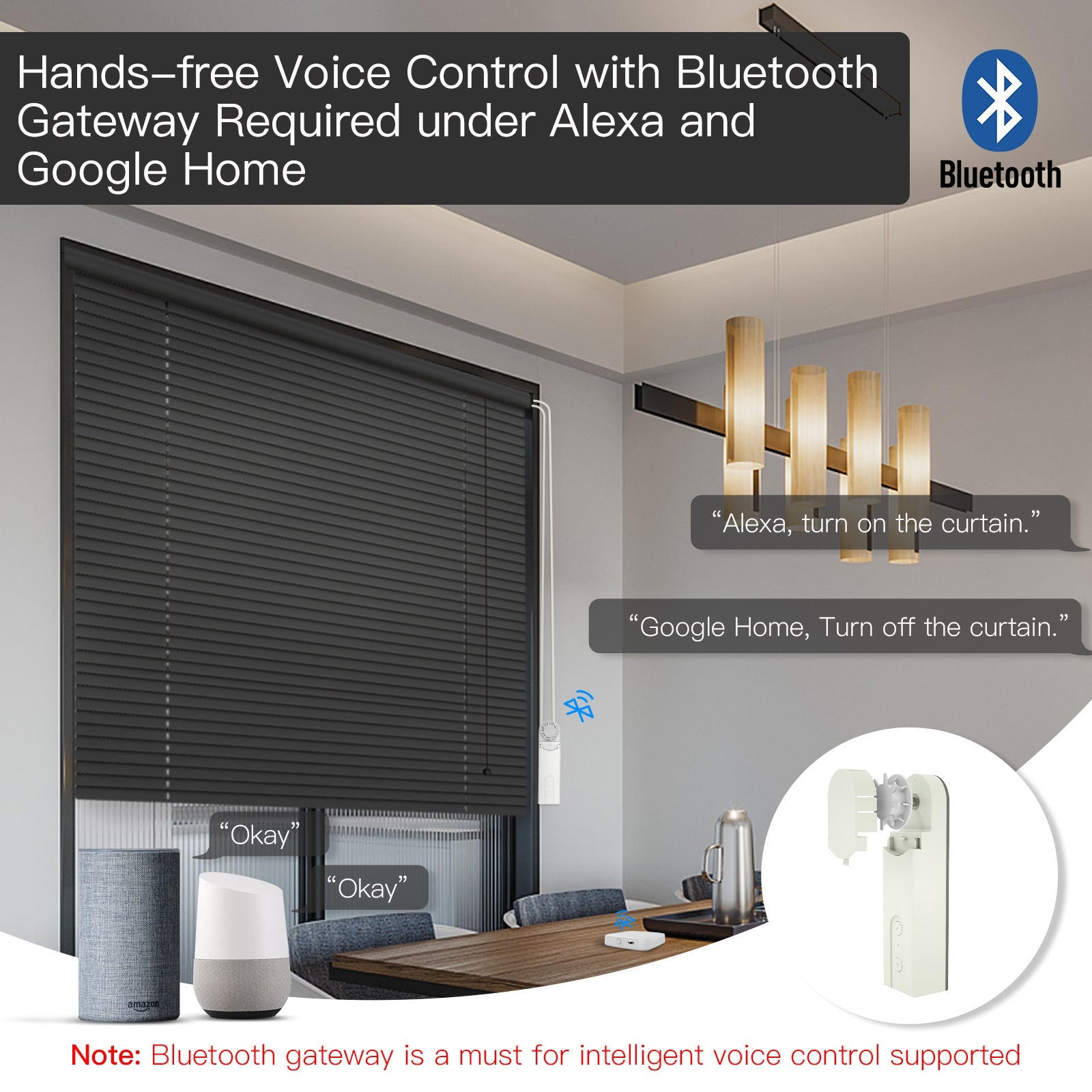Hands- .free Voice Control with Bluetooth Gateway Required under Alexa and Google Home - MOES