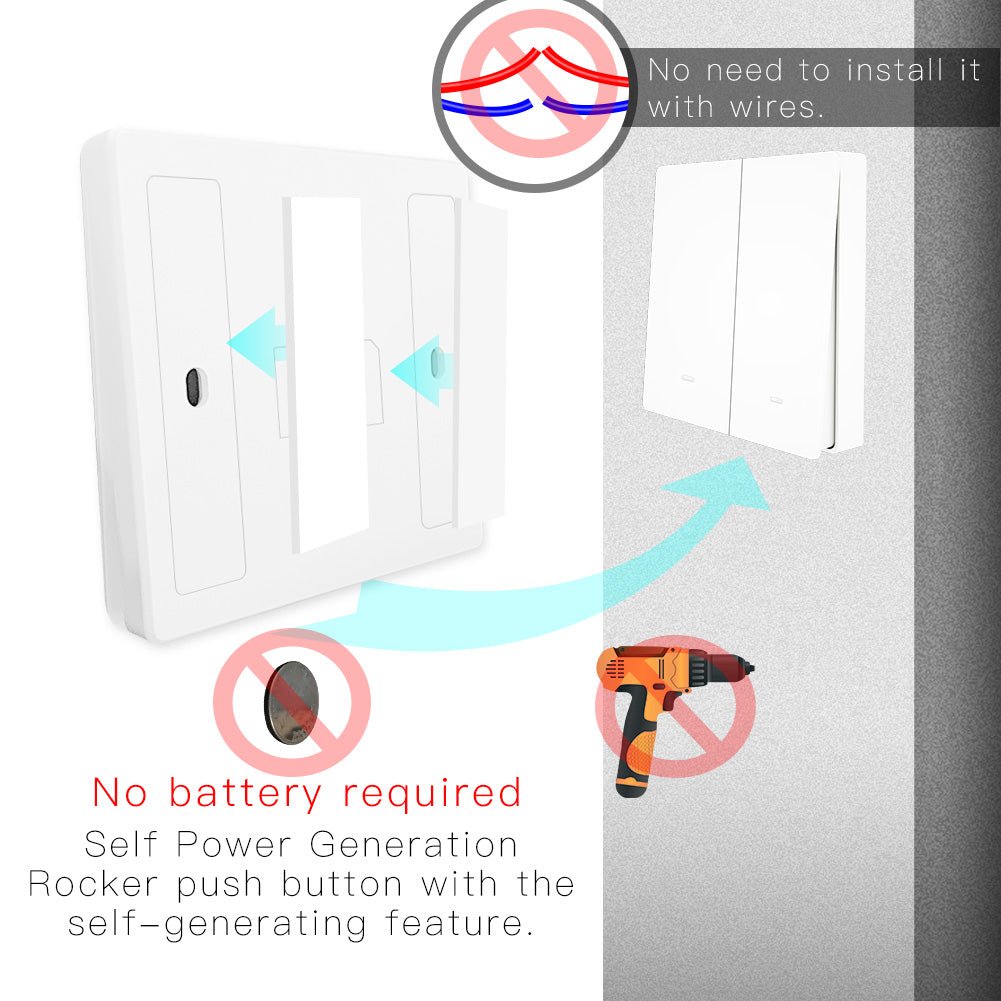 Smart RF433 Transmitter Push Button Switch Multi-Control Self-powered EU - MOES