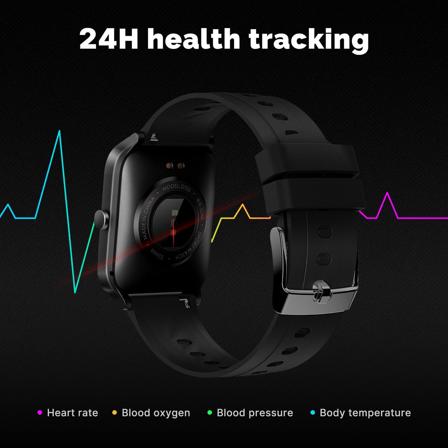 Smart Watch Alexa Built-in Fitness Tracker Heart Rate and Blood Oxygen Monitor, Waterproof 1.69-inch Touchscreen - MOES