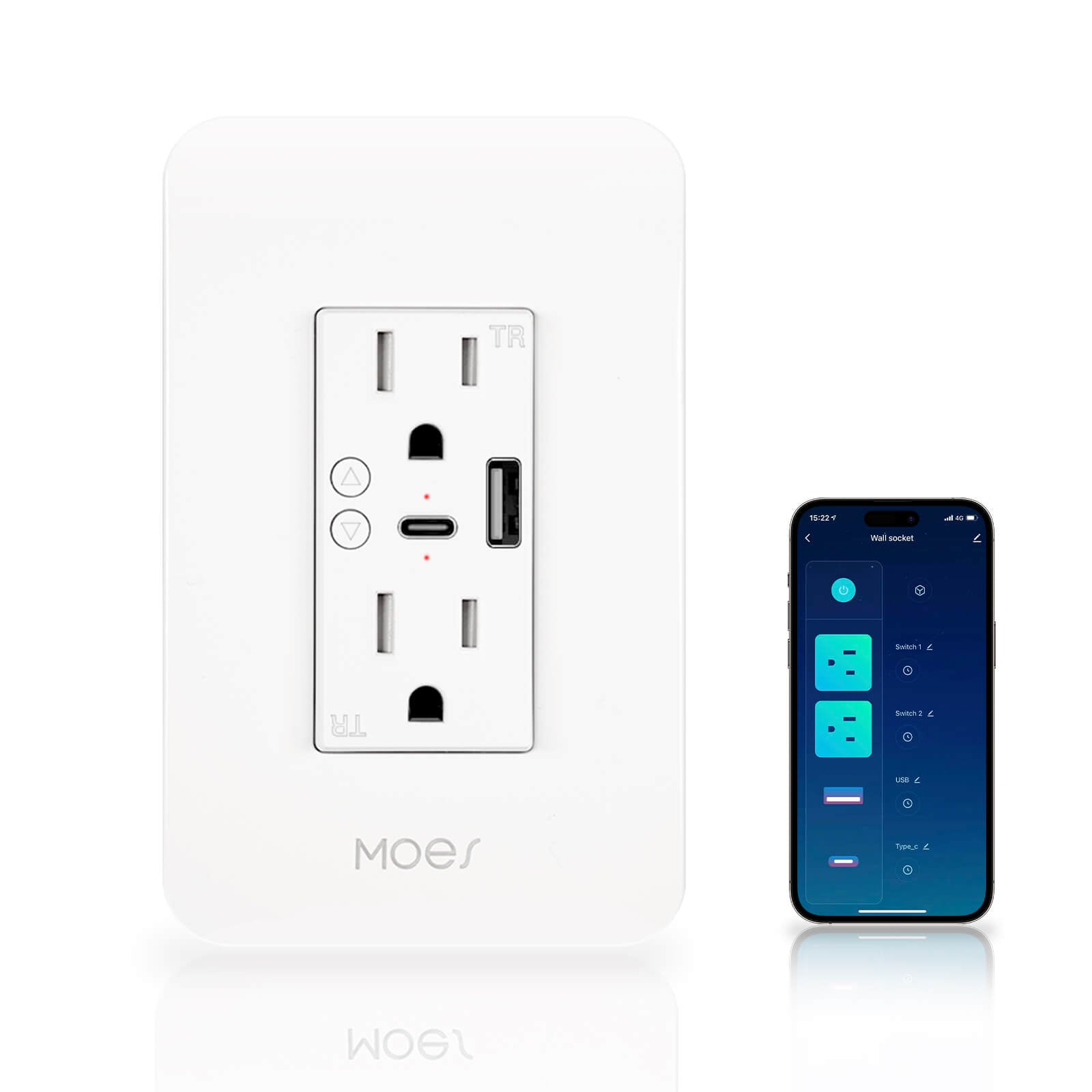 Built-In Socket including 1 Double USB-C/A Socket, switchable and