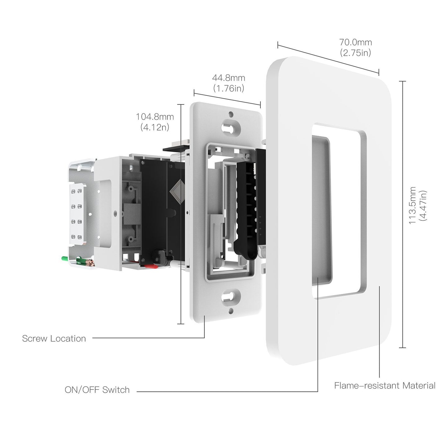 Snow Rock Series New Single Pole Smart Light Switch US Version - Moes