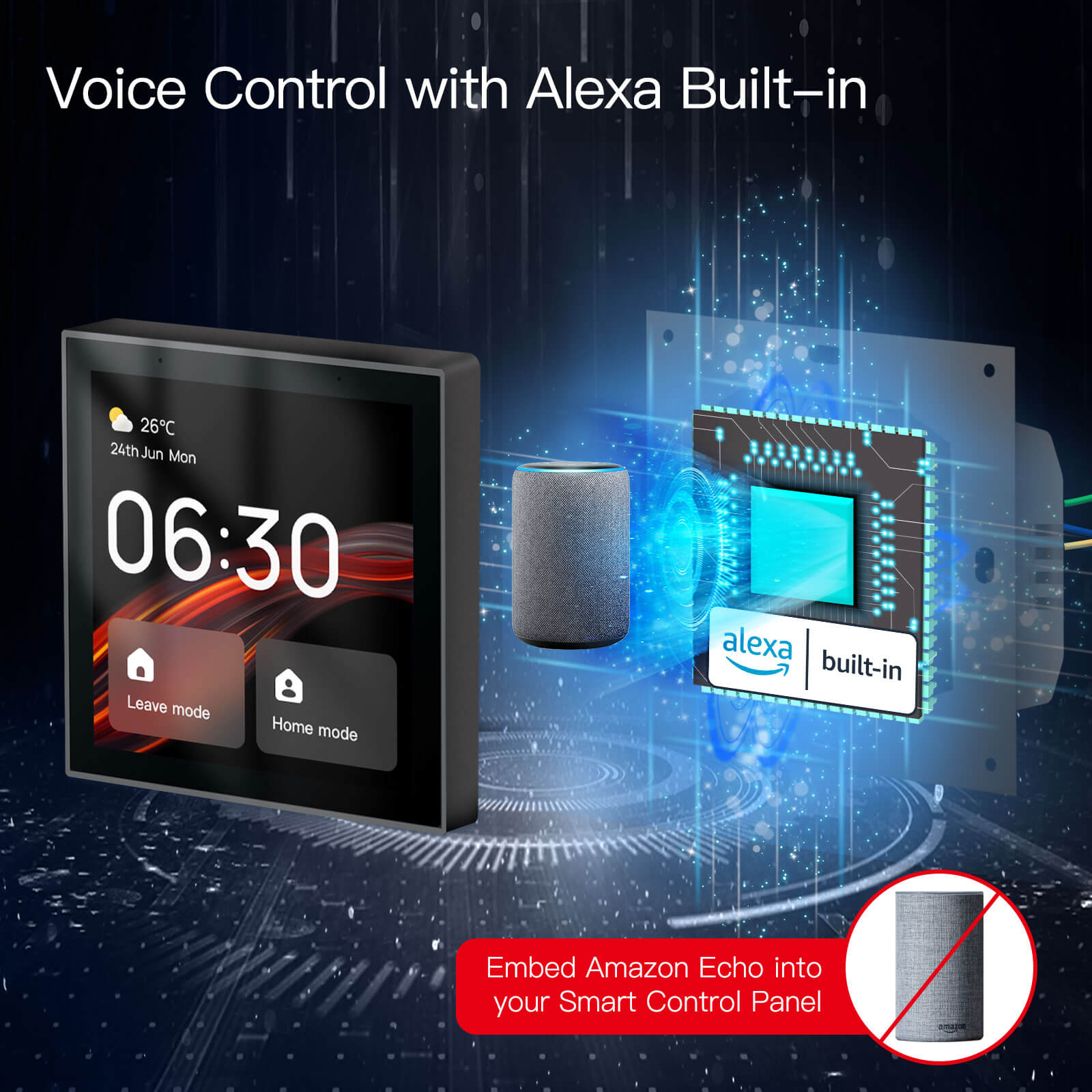 embed amzon echo into your smart control panel - MOES