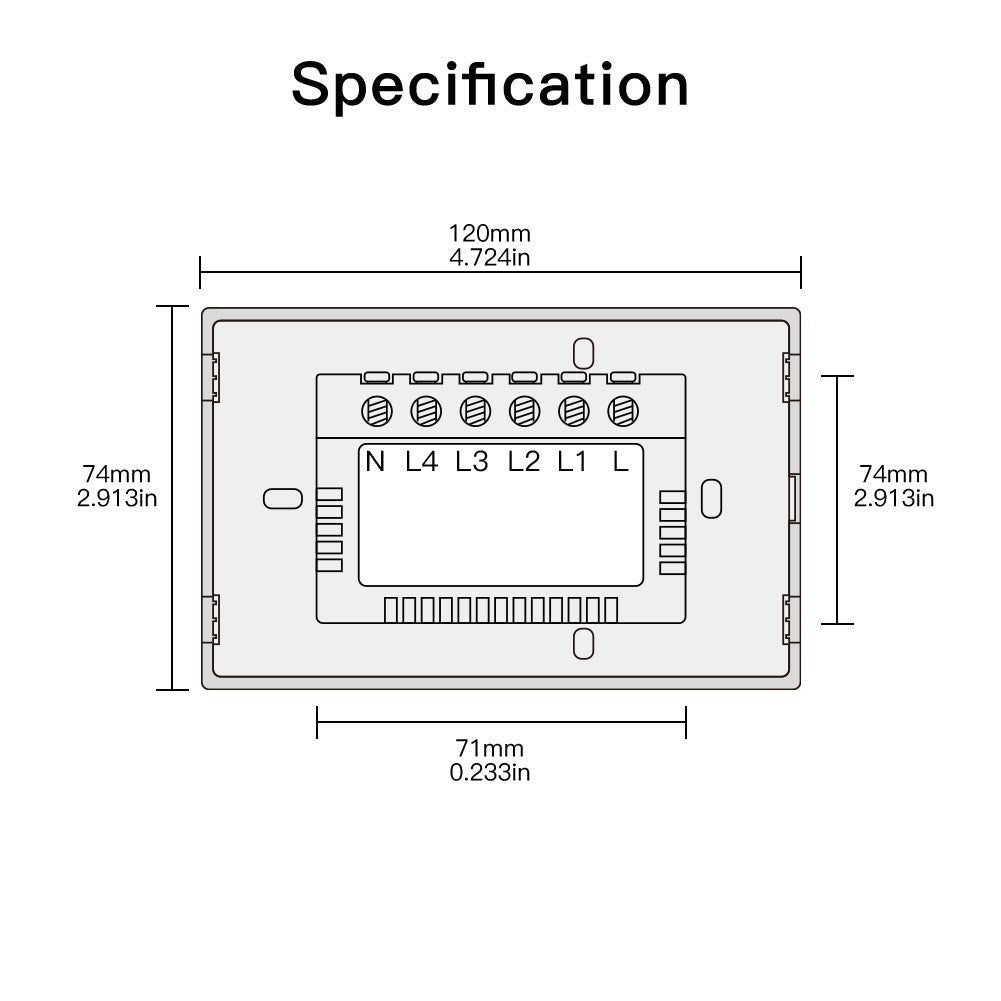 Wall Touch Switch US EU Version Only Glass Panel - Moes