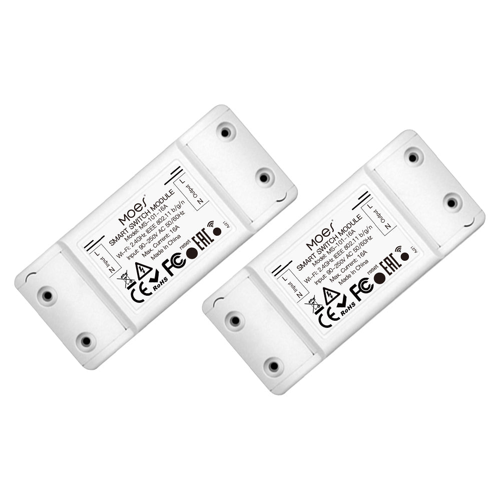 Wi-Fi DIY Smart Switch Electric Current Voltage Power Monitor Wireless Remote Control for Household Appliances Universal Module 16A Smart Life/Tuya Compatible with Alexa Google Assistants - Moes