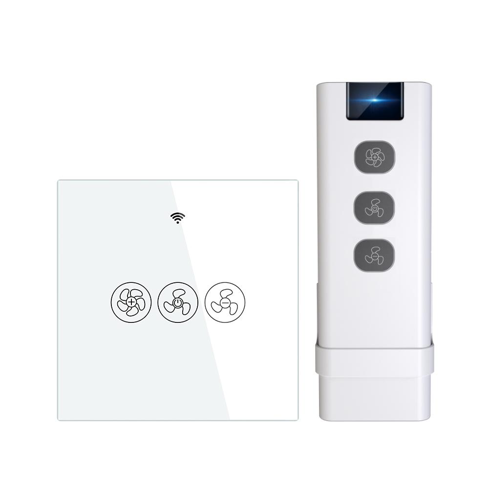 WiFi RF433 Smart Ceiling Fan Switch Smart Life/Tuya App Compatible with Alexa Google Home-EU - Moes