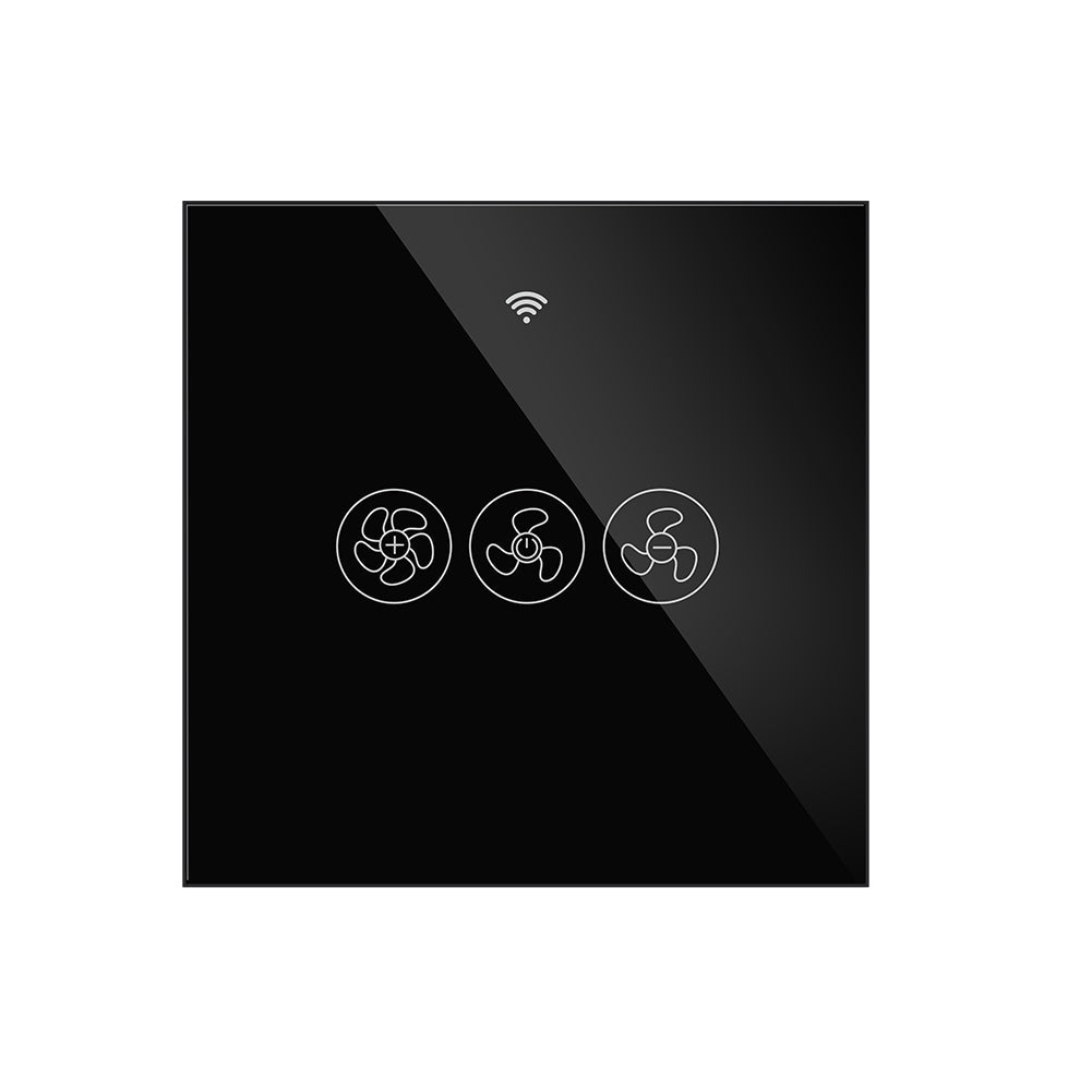 WiFi RF433 Smart Ceiling Fan Switch Smart Life/Tuya App Compatible with Alexa Google Home-EU-Black - Moes
