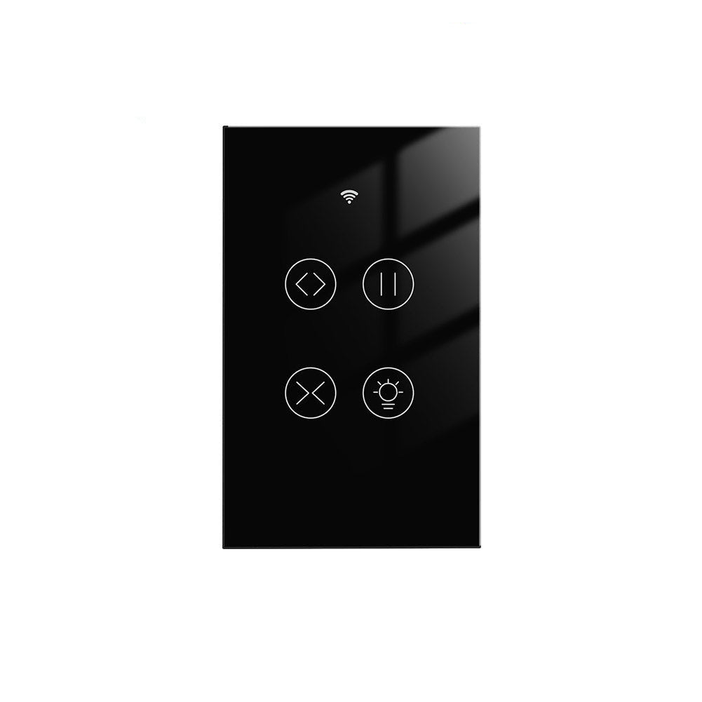 WiFi RF433 Smart Glass Panel Curtain Light Touch Switch Single Pole Neutral Wire Required US - MOES