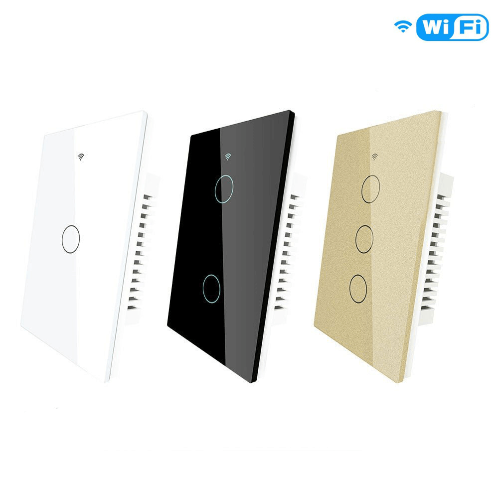 MOES 2.4GHz WiFi Wall Touch Smart Switch Neutral Wire Required, 3 Way  Multi-Control, Glass Panel Light Switch Work with Smart Life/Tuya App,  RF433